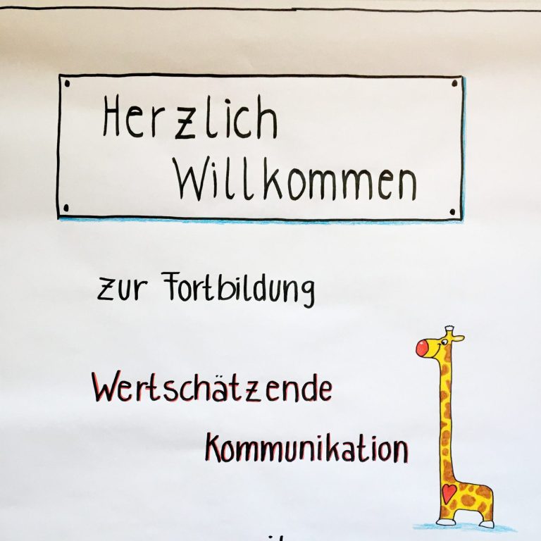 Schild "Herzlich Willkommen zur Fortbildung"